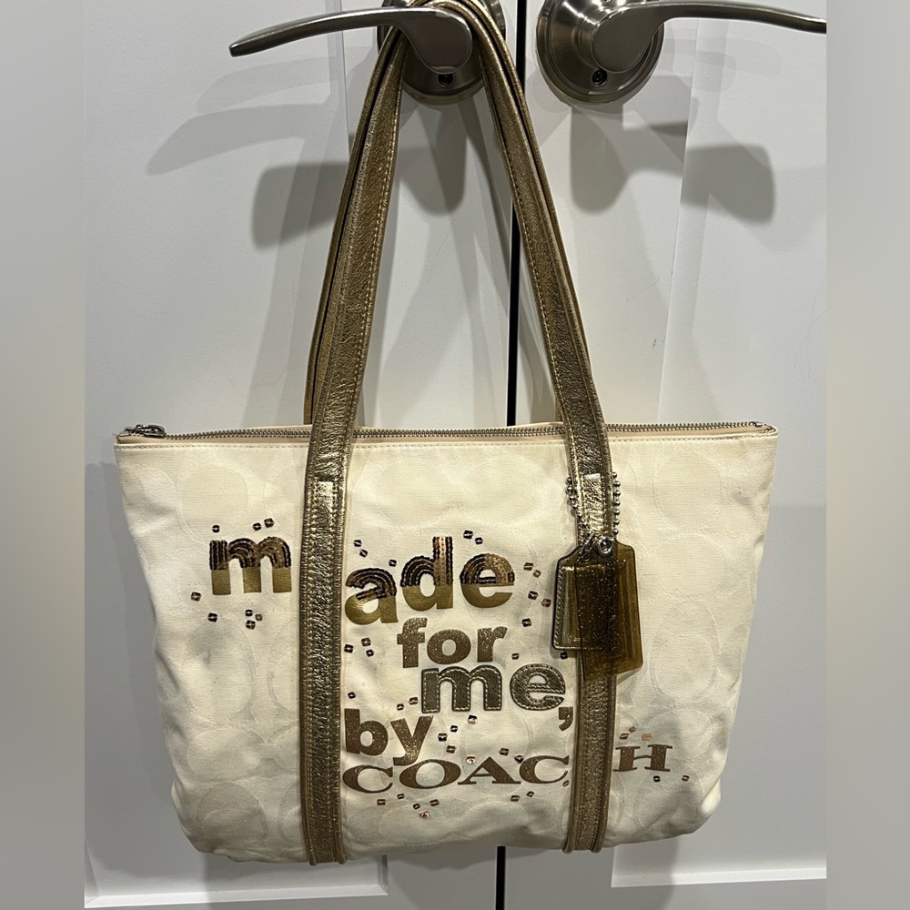 Coach Poppy Glam " MADE FOR ME BY COACH" Tote